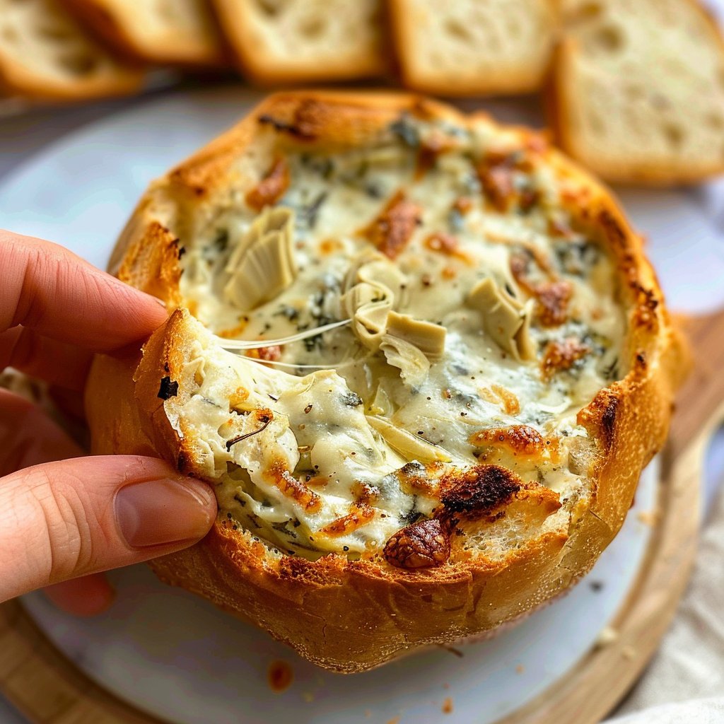 Spinach Artichoke Dip Bread Bowl