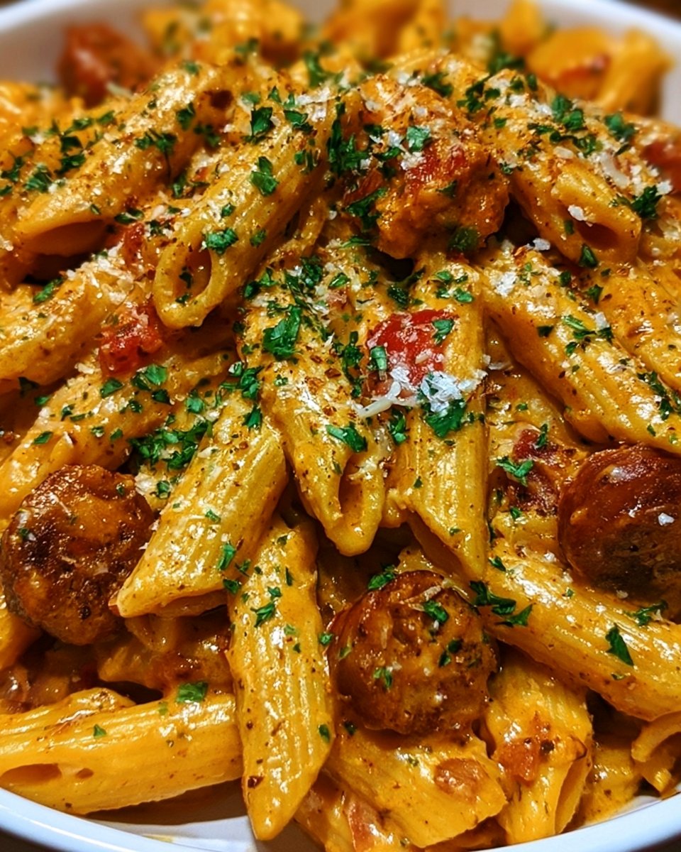 Creamy Cajun Sausage Pasta with a Spicy Kick