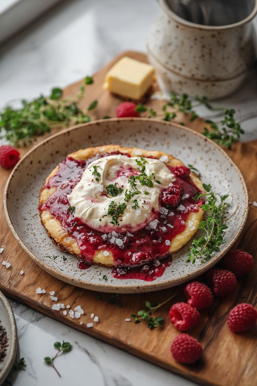 Gebratene Himbeer-Käsekuchen