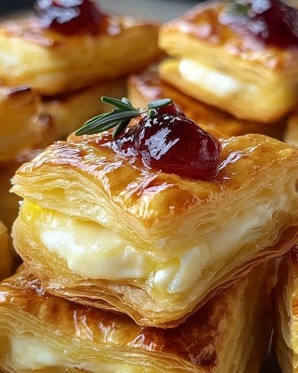 Blätterteig-Häppchen mit Camembert