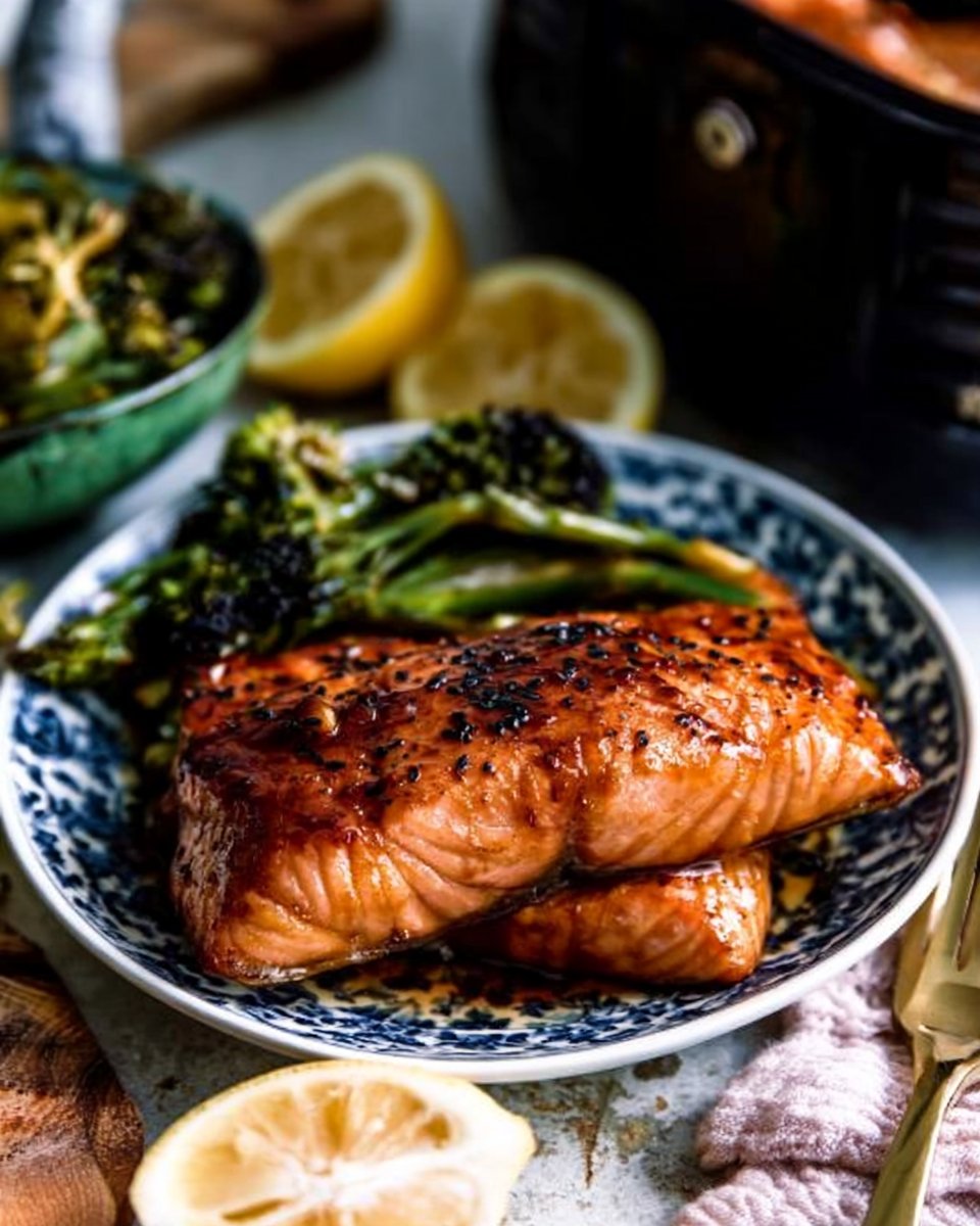 Air Fryer Salmon with Maple Soy