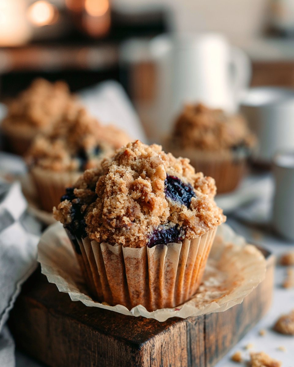 Bakery Style Blueberry Crumble Muffins