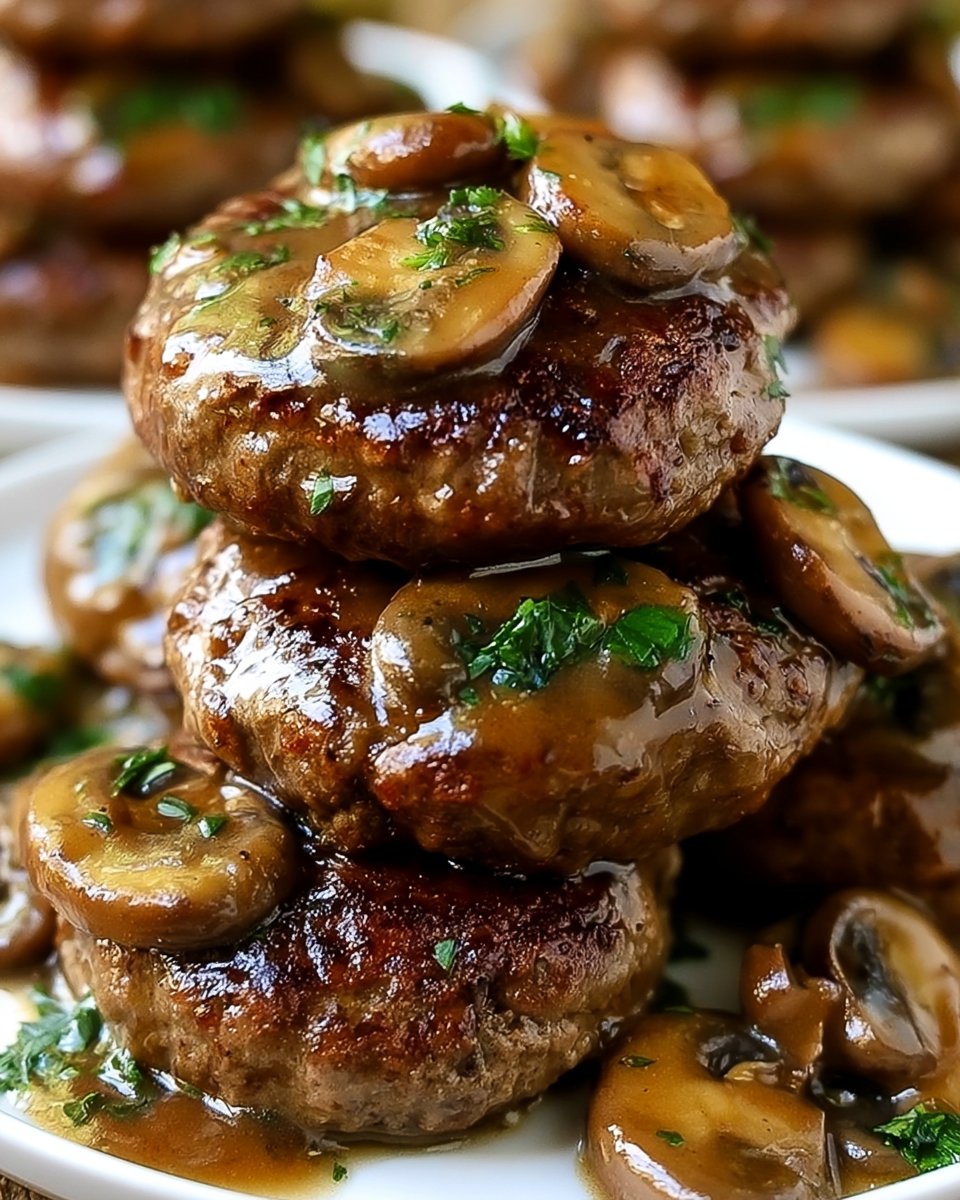 Salisbury Steak mit cremiger Pilzsoße