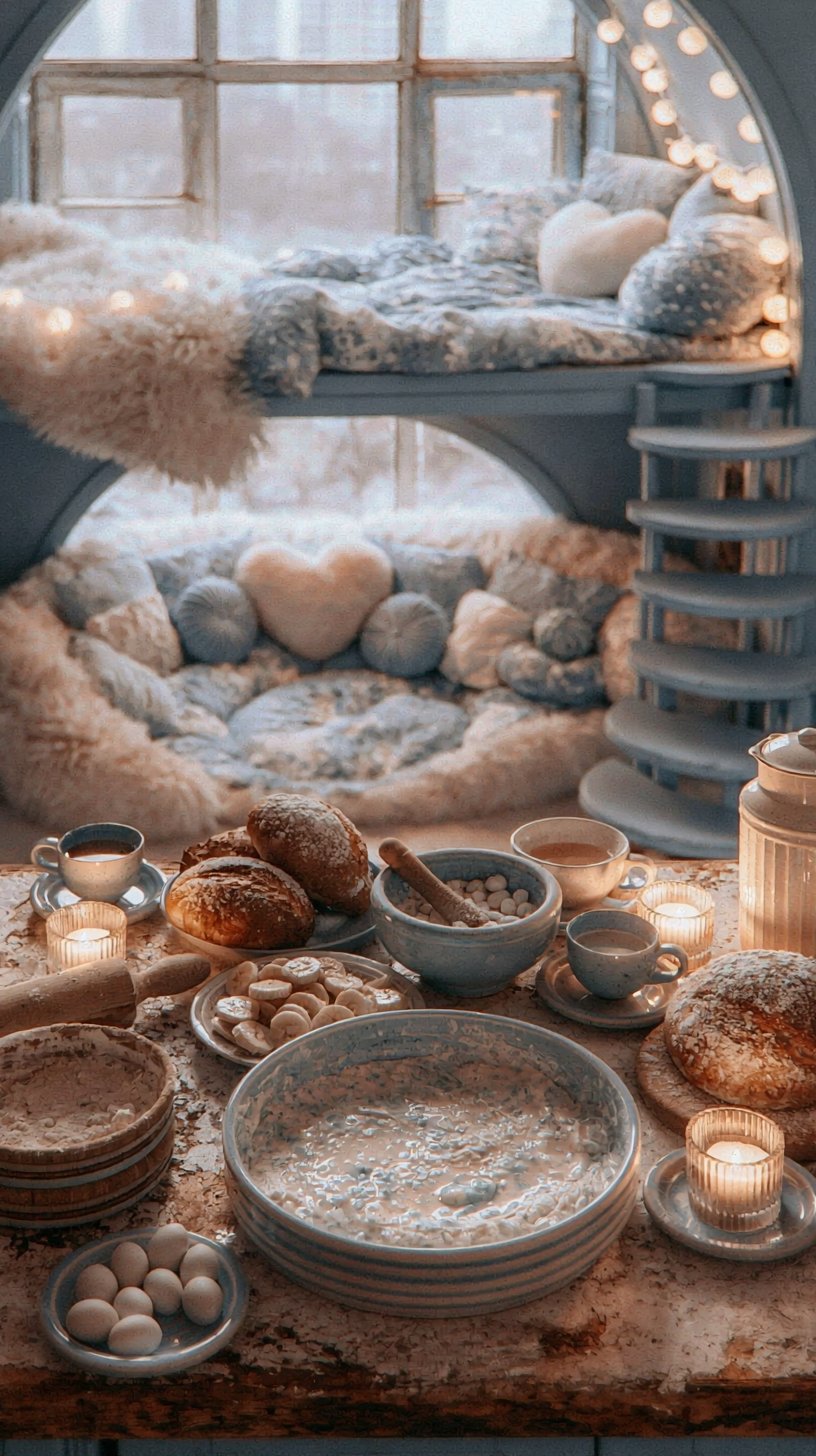 Dreamy Blue Aesthetic Bedroom with Cozy Loft Setup 🥰