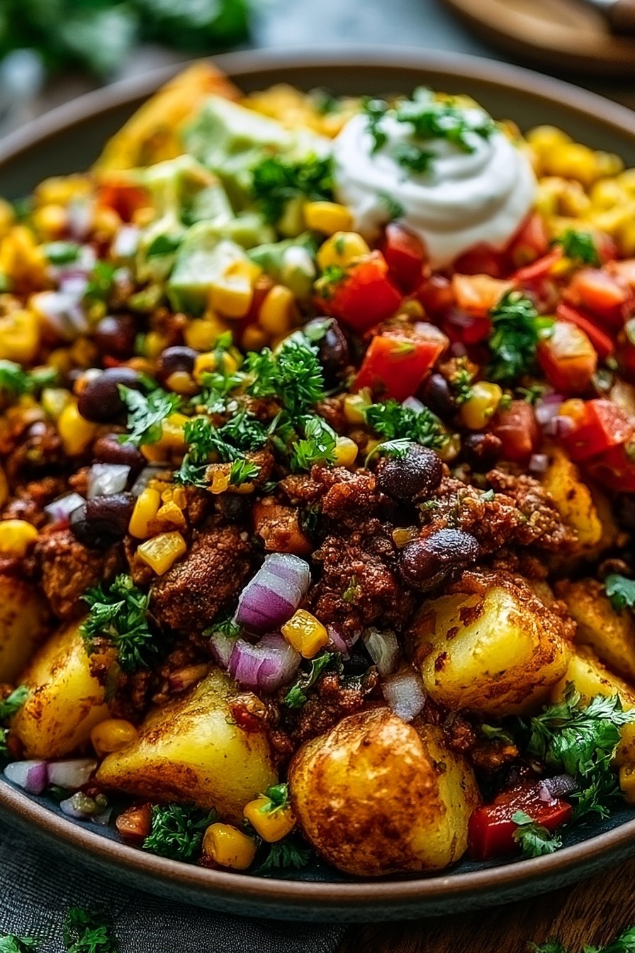 Loaded Potato Taco Bowl Everyone Loves | Easy Dinner That Feels Extra Good for golden batches