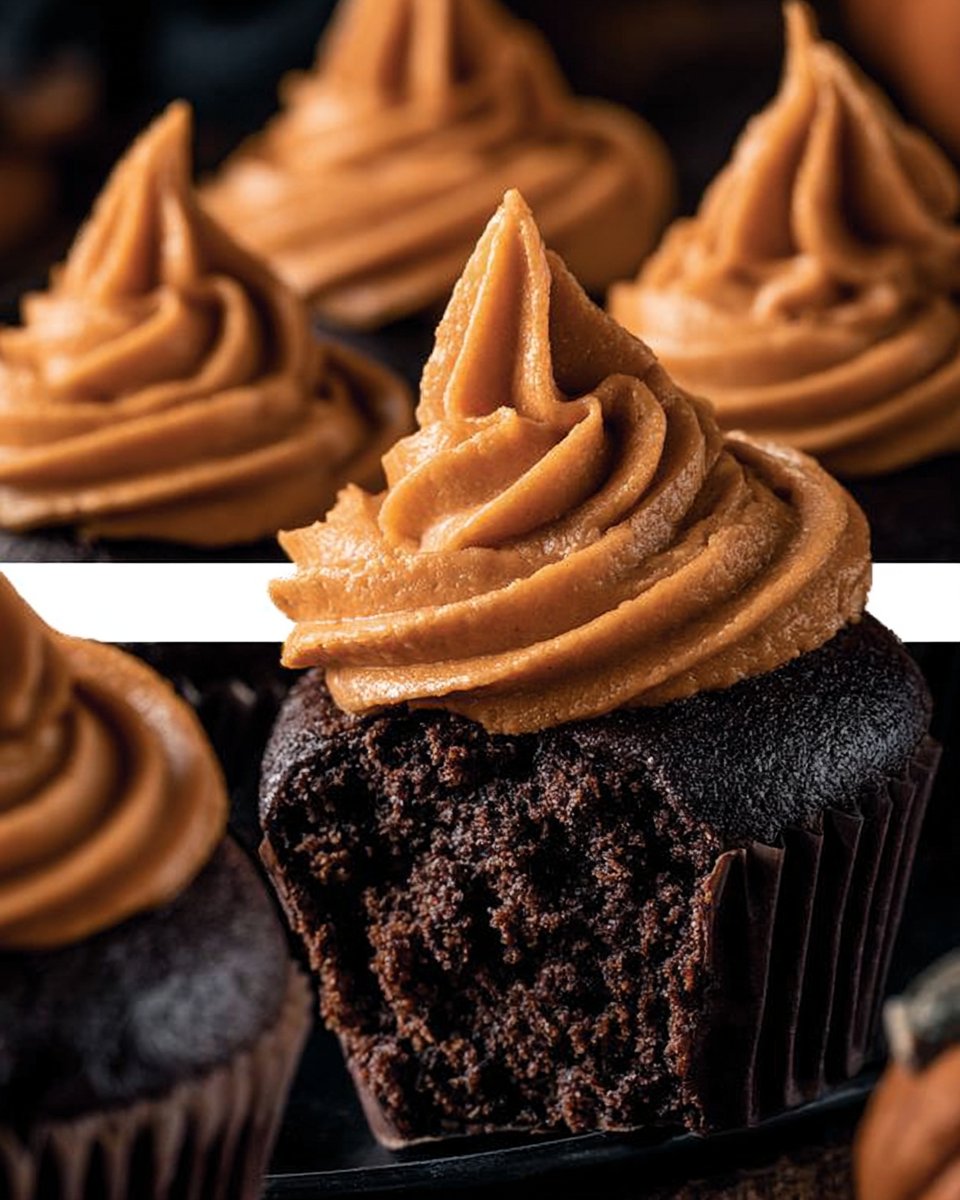 Chocolate Pumpkin Cupcakes