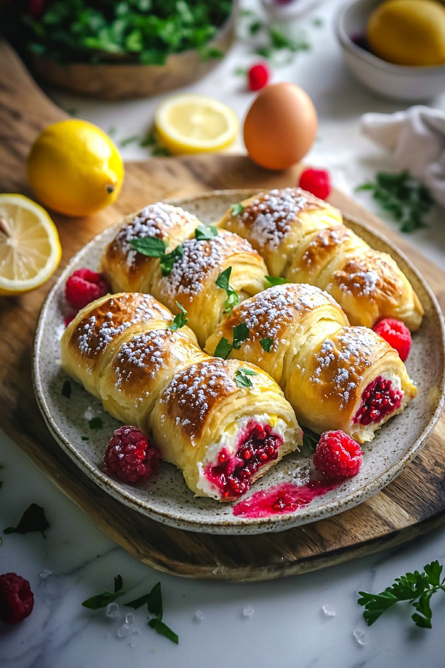 Lemon Raspberry Cream Cheese Danish Rolls