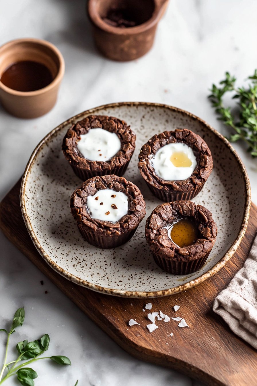 Healthy Chocolate Cookie Cups with Yogurt Filling