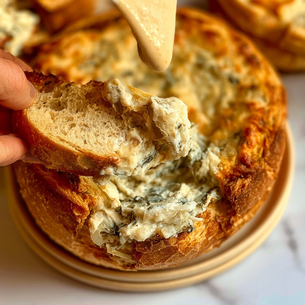 Spinach Artichoke Dip Bread Bowl