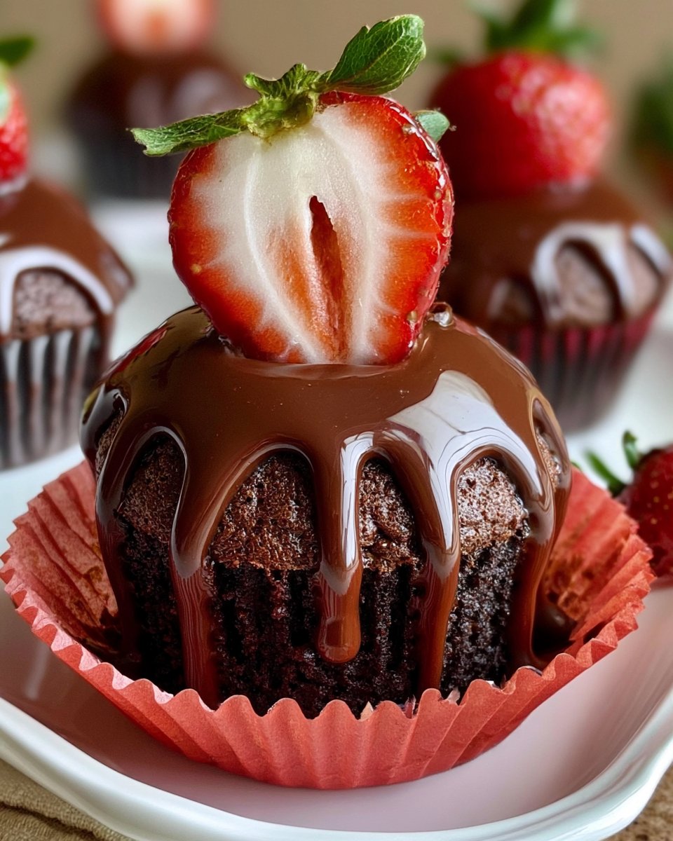 Chocolate Covered Strawberry Cupcakes