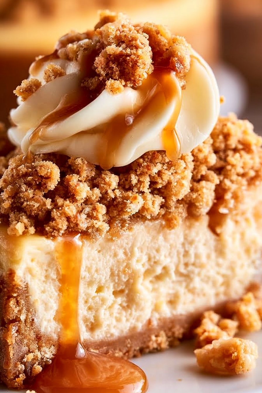 Creamy No-Bake 20-Minute Cottage Cheese Apple Crisp Cheesecake