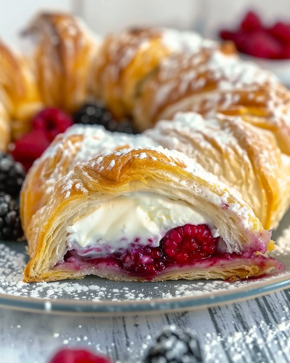 Raspberry Cream Cheese Crescent Ring | Danish with crescent rolls, Crescent roll danish ring, Cream cheese pastry