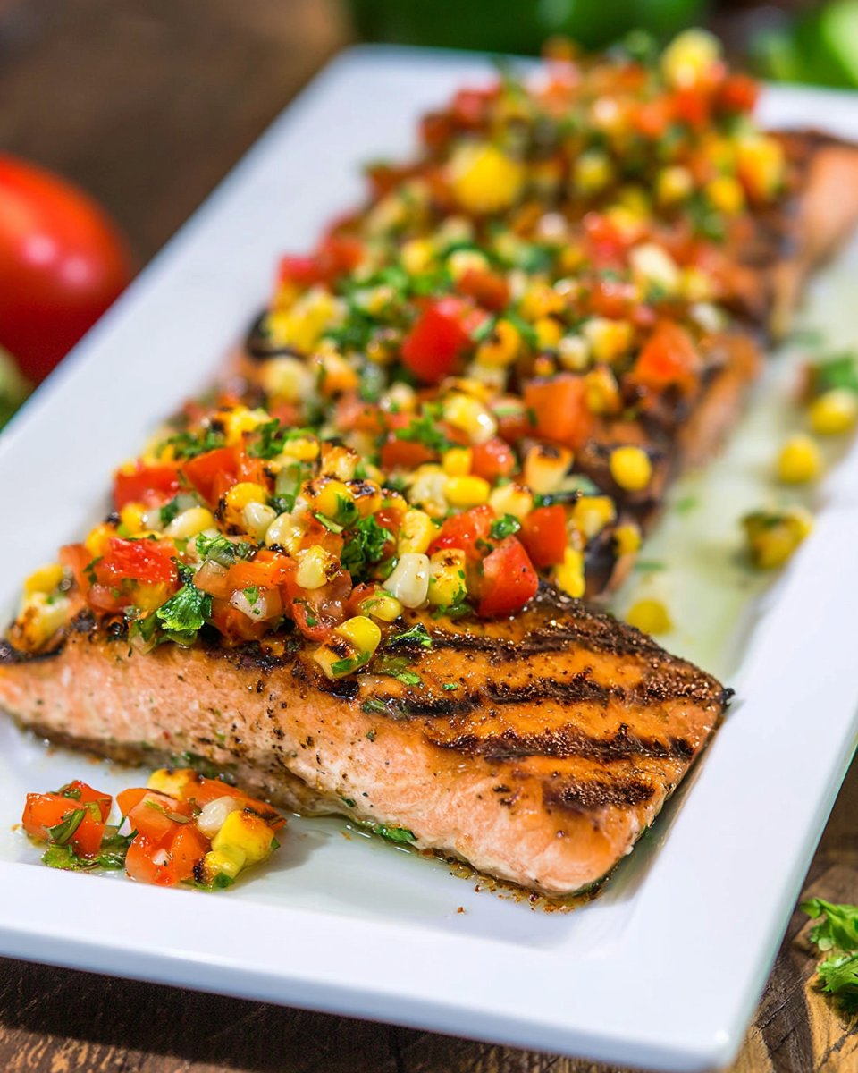 Grilled Salmon with Charred Corn Salsa