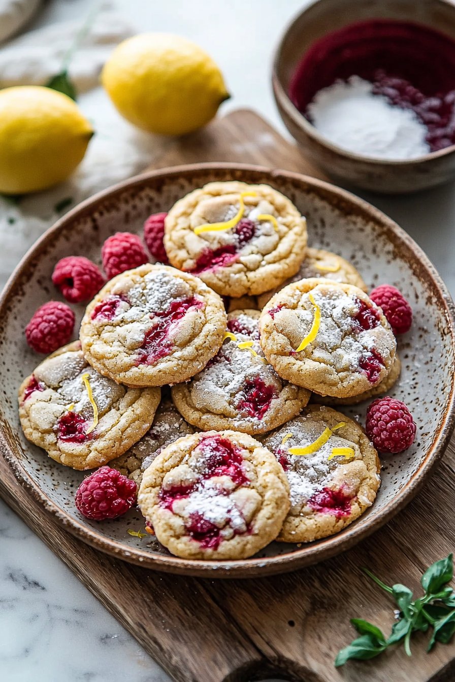 Chewy Lemon Raspberry Cookies