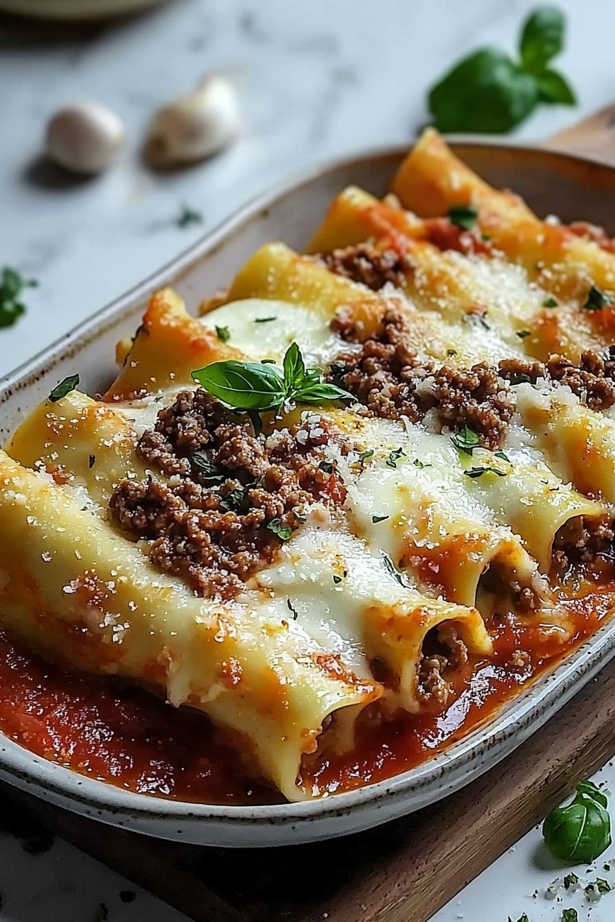 Cannelloni with minced meat