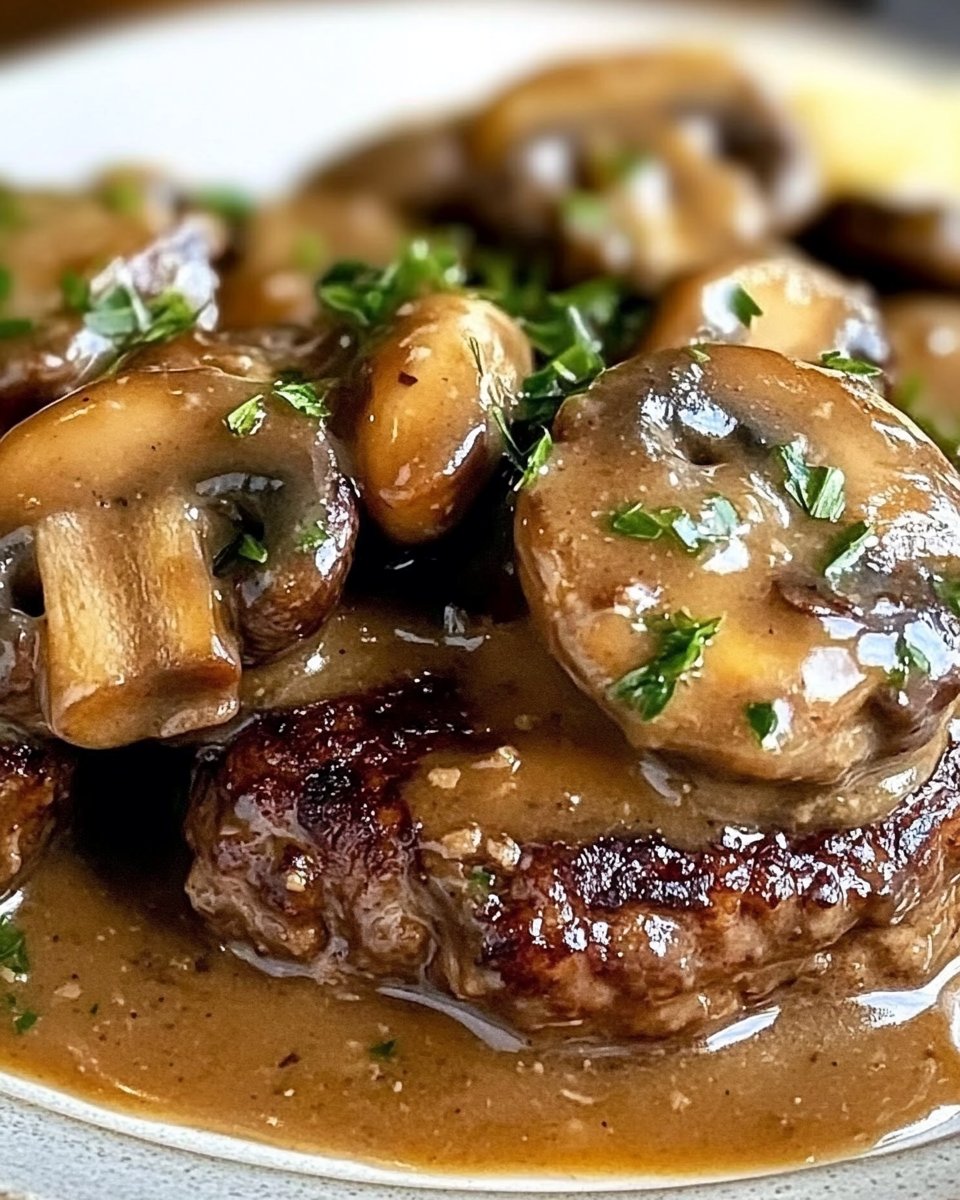 Salisbury Steak mit cremiger Pilzsoße