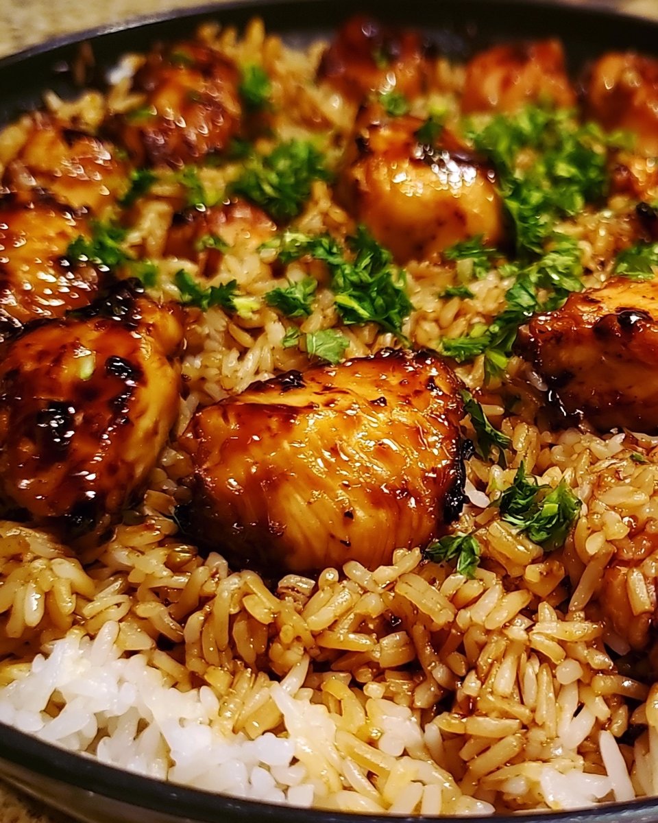 One-Pan Honey BBQ Chicken with Rice