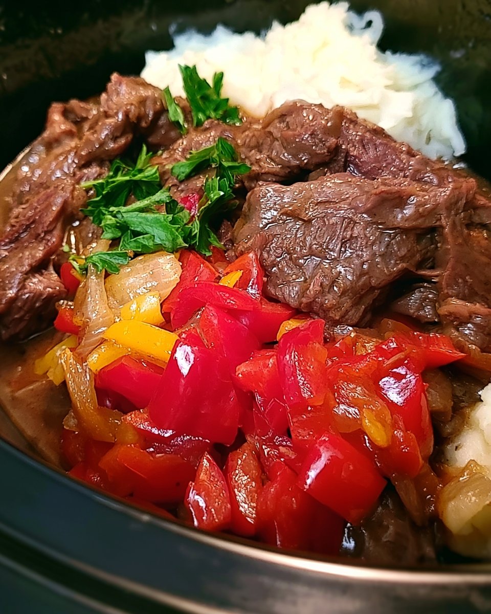 Easy Slow Cooker Pepper Steak Recipe