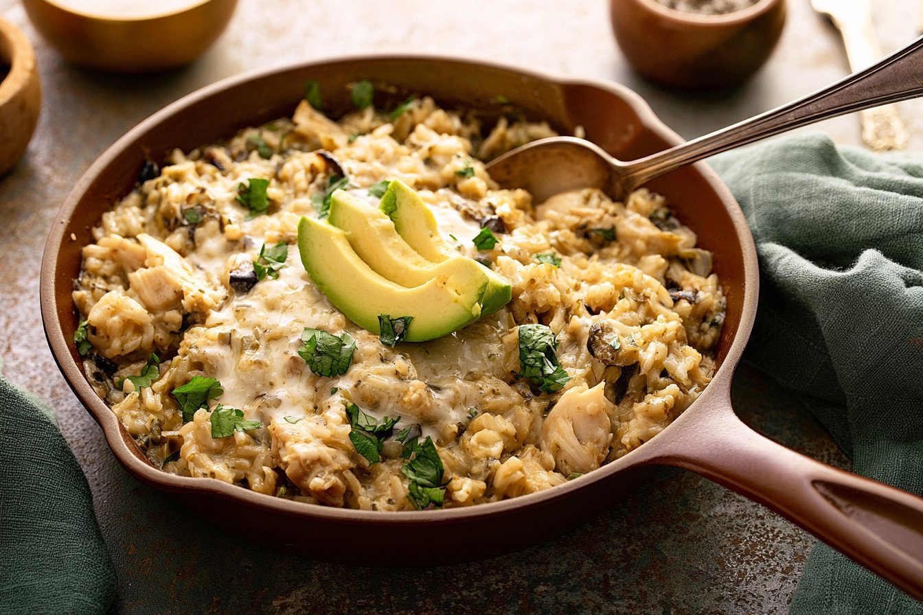 Salsa Verde Chicken & Rice Skillet
