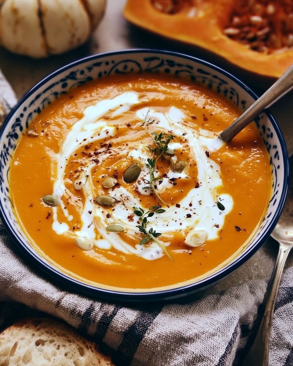 Creamy Pumpkin and Sweet Potato Soup