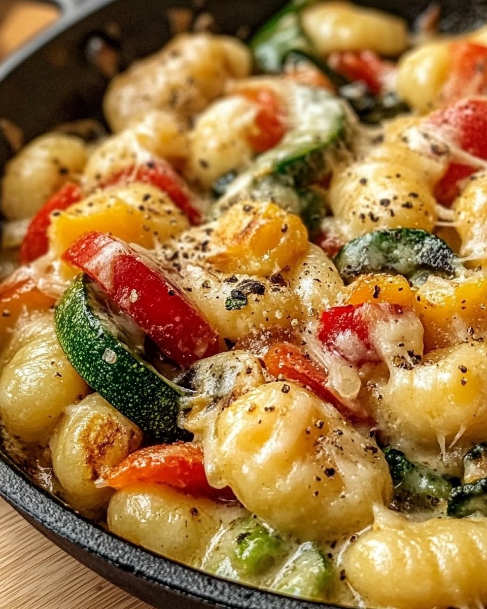 Gnocchi-Gemüse-Pfanne mit Frischkäse