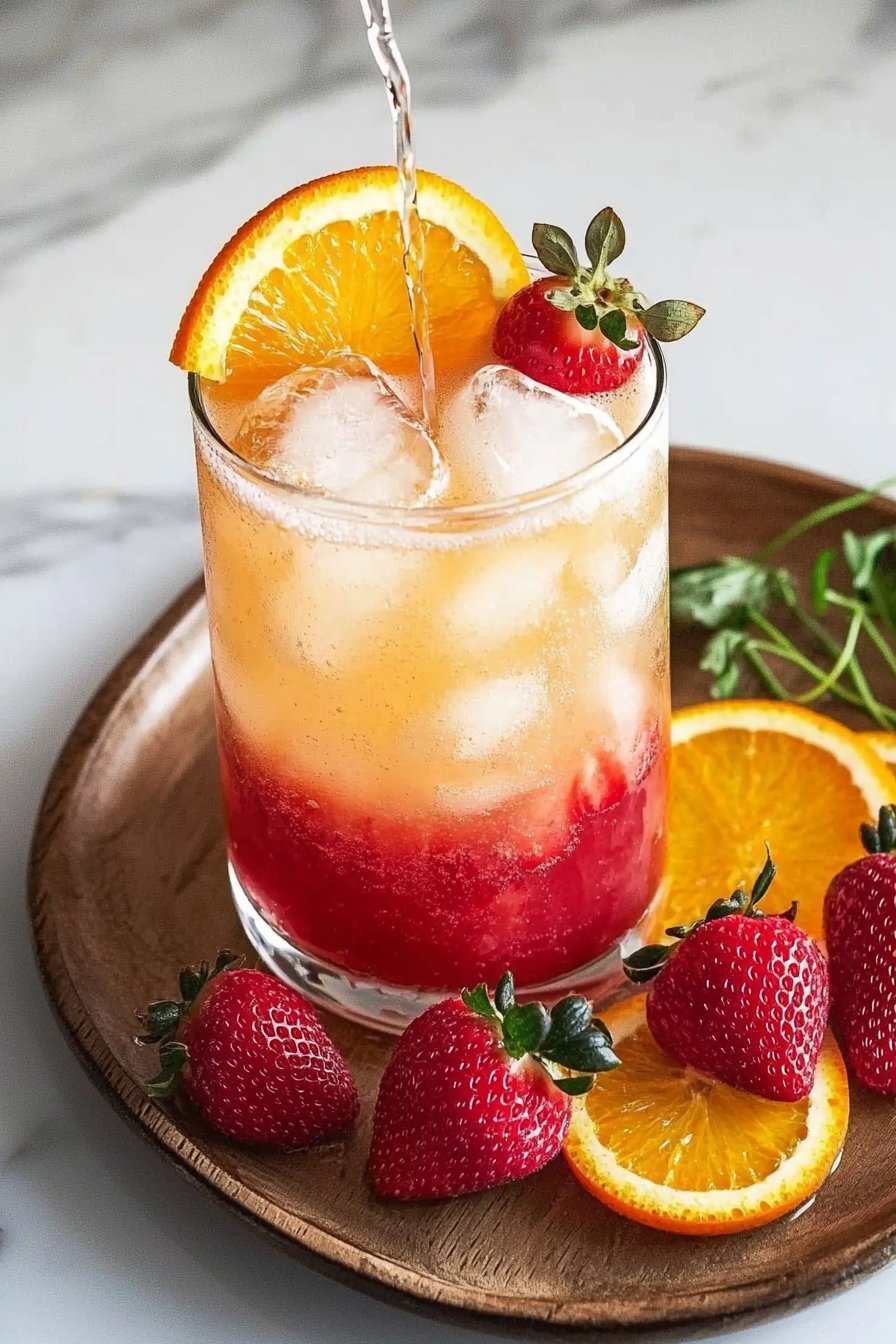 Erdbeer Sonnenaufgang Mocktail