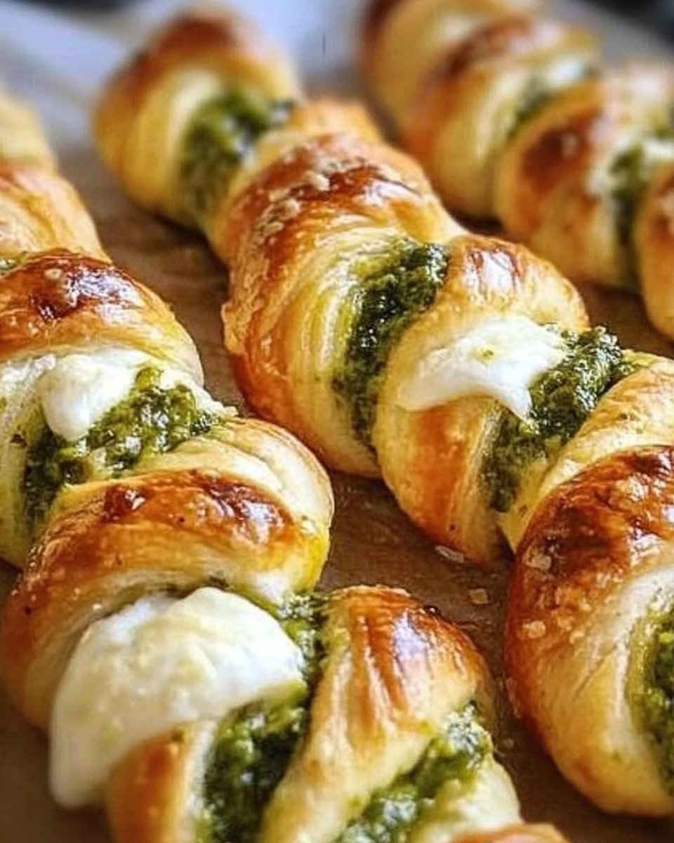 Köstliche Pesto-Twists mit Mozzarella