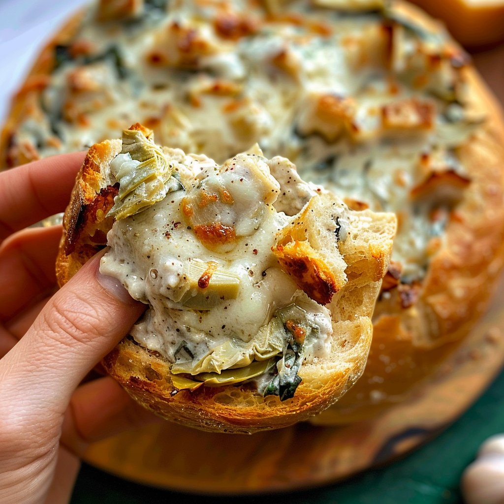 Spinach Artichoke Dip Bread Bowl
