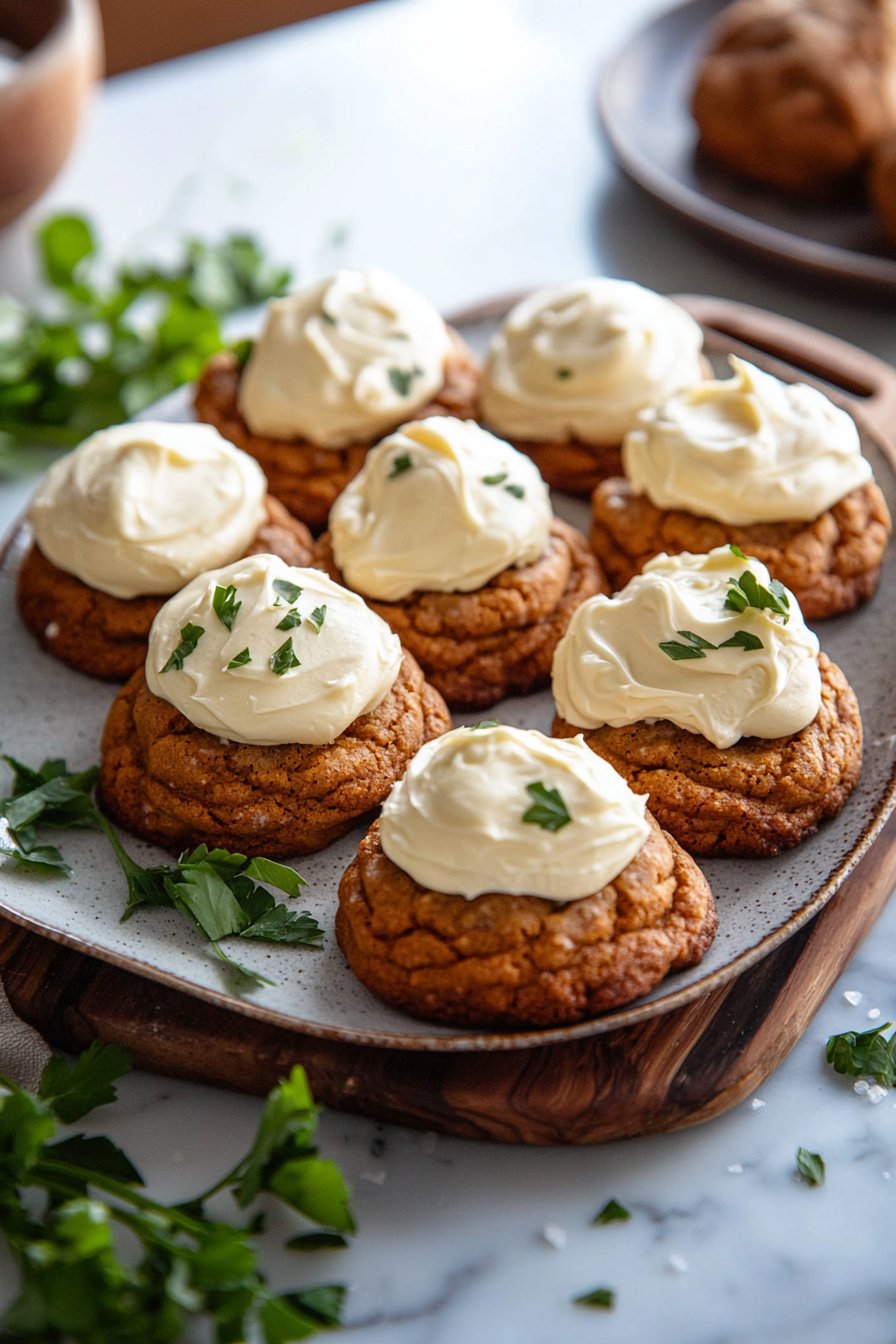 Pumpkin Cookies with Cream Cheese Frosting