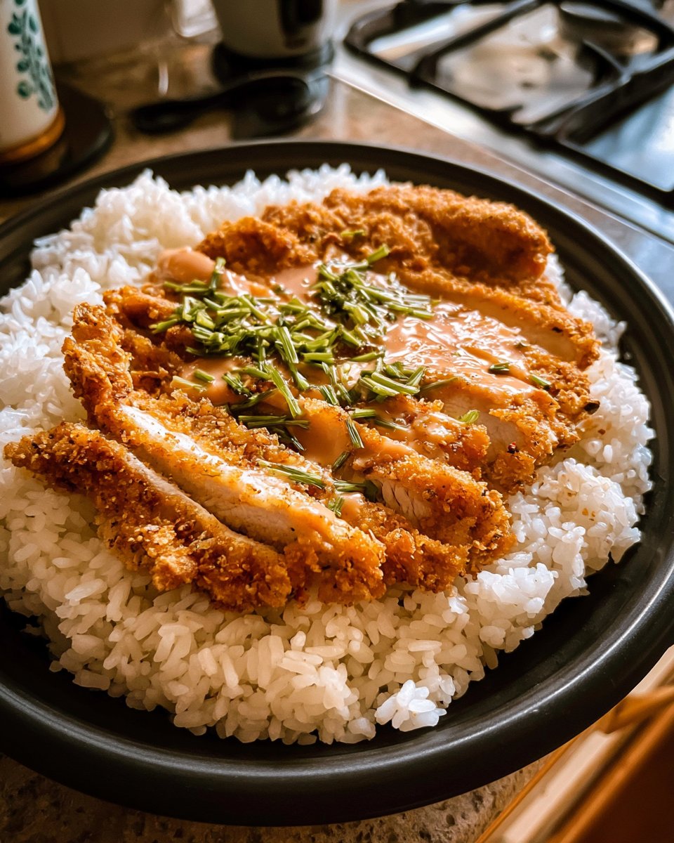 Air Fried Chicken Cutlet with Rice