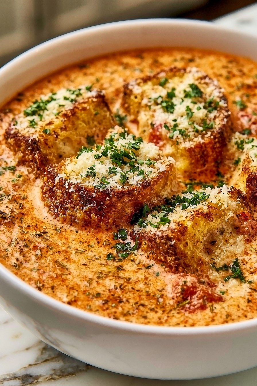 Crock Pot Creamy Chicken Parmesan Soup
