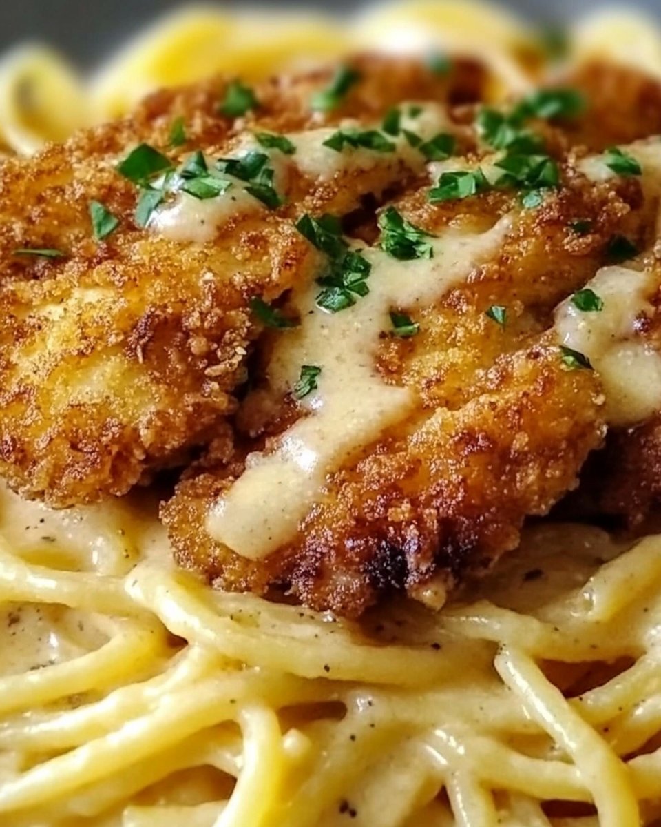 Knuspriges Hähnchen mit cremiger Pasta – in 20 Minuten lecker!