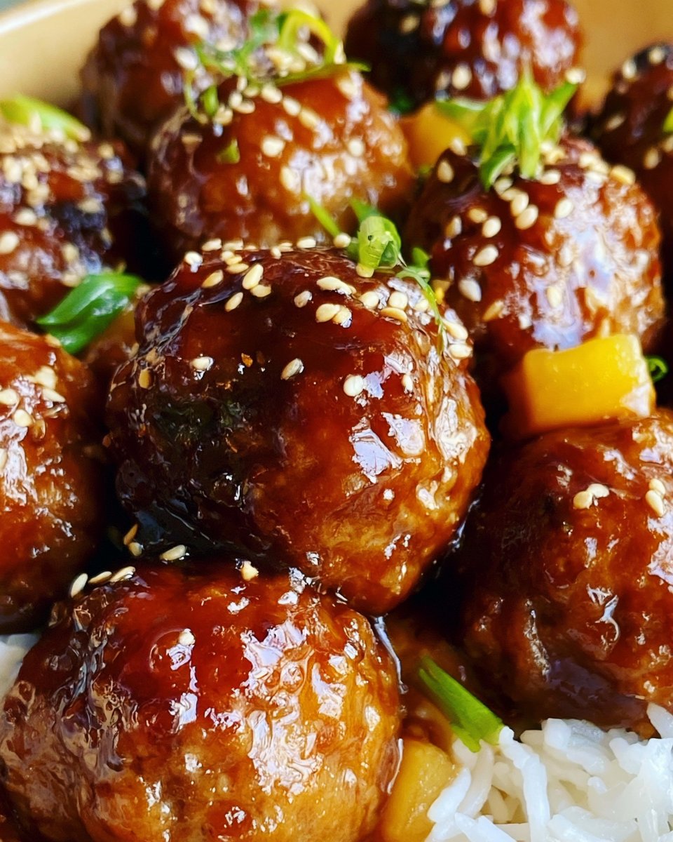 Teriyaki Meatballs in the Slow Cooker