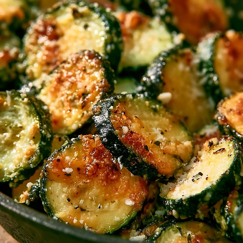 Crunchy Garlic Parmesan Roasted Zucchini