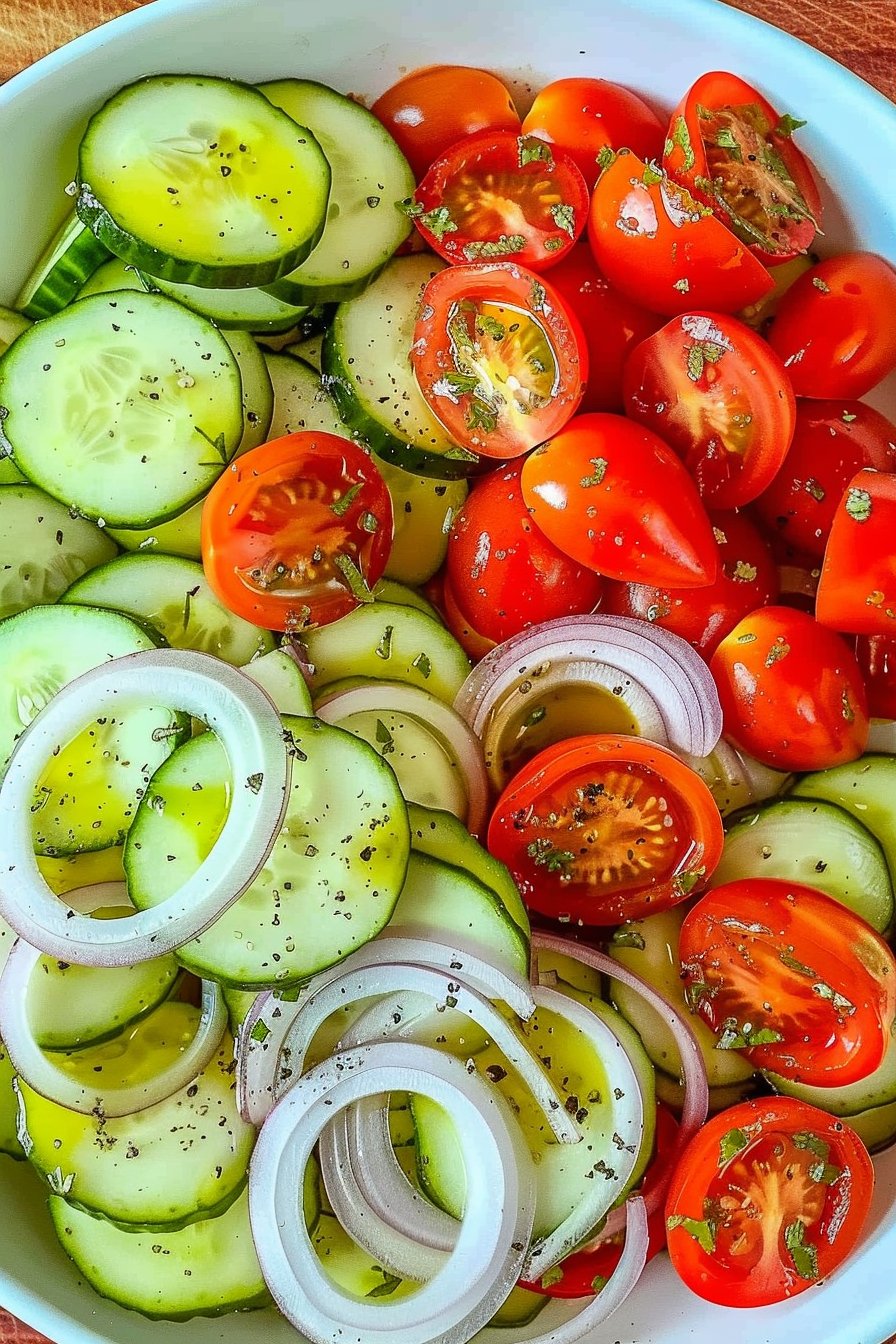 Marinated Cucumbers, Onions, and Tomatoes