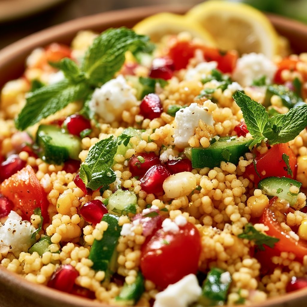 Gesunder mediterraner Couscous-Salat