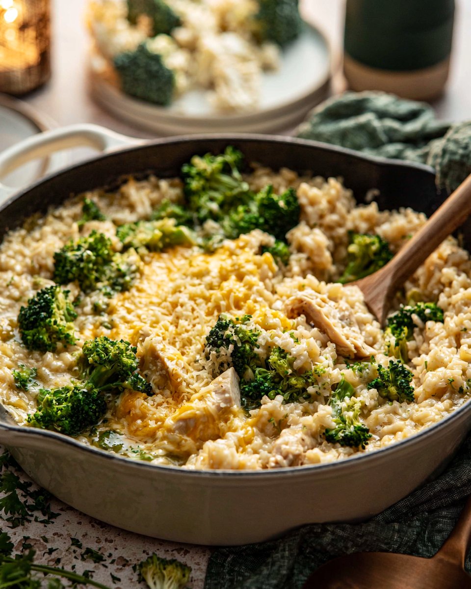 Cheesy Chicken Risotto with Broccoli