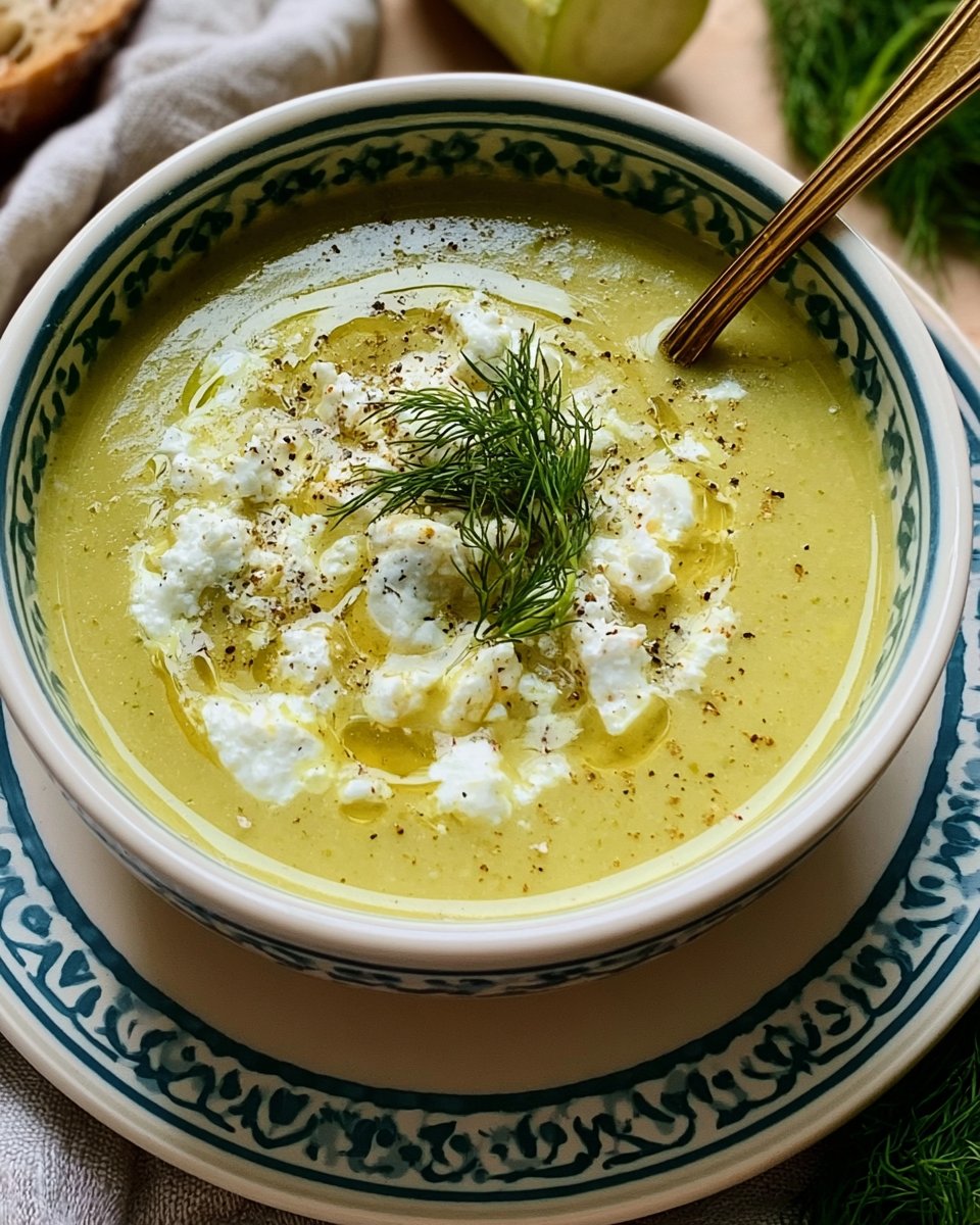 Roasted Zucchini Soup with Feta and Dill