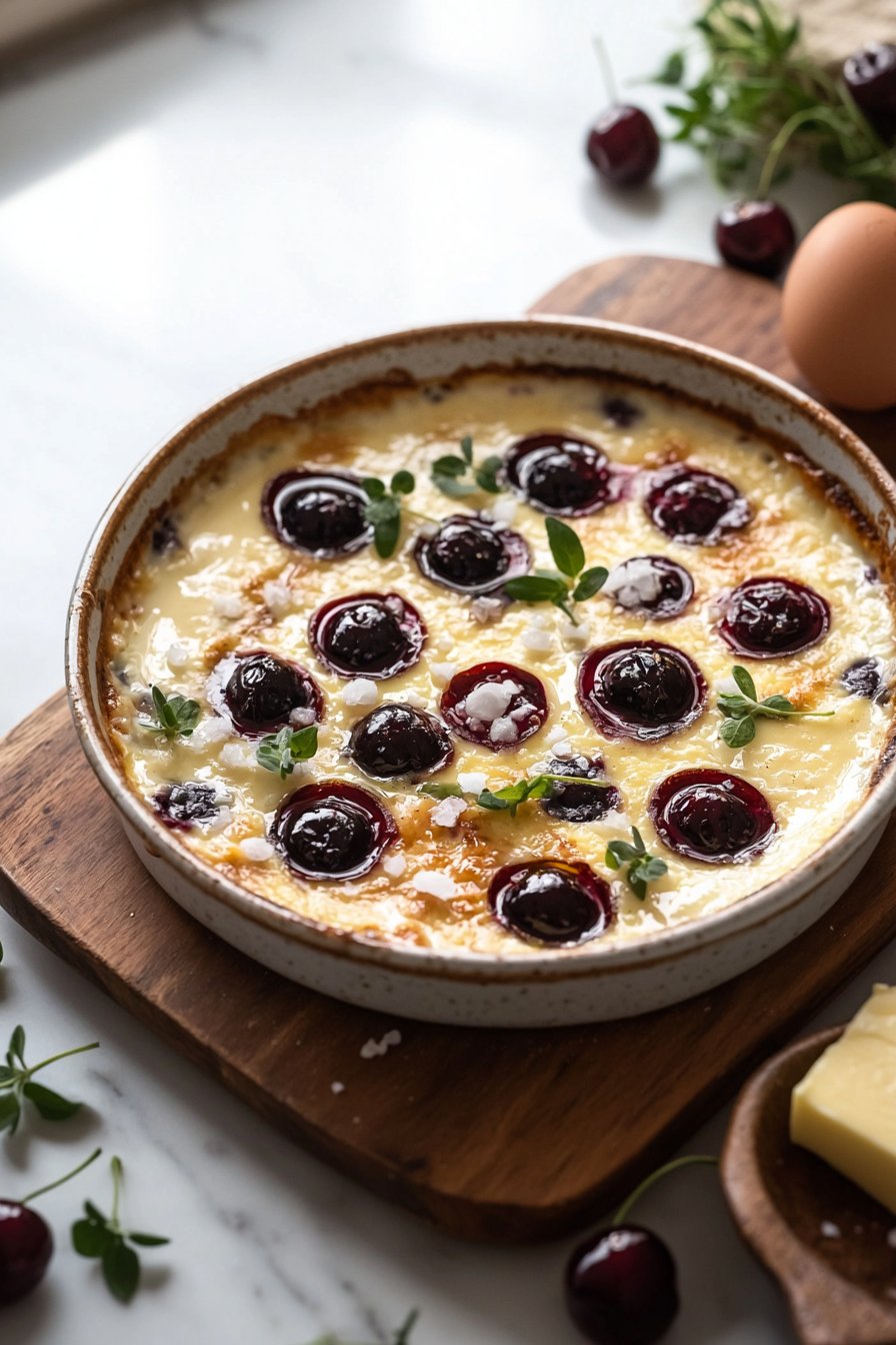 Baked Cherry Custard