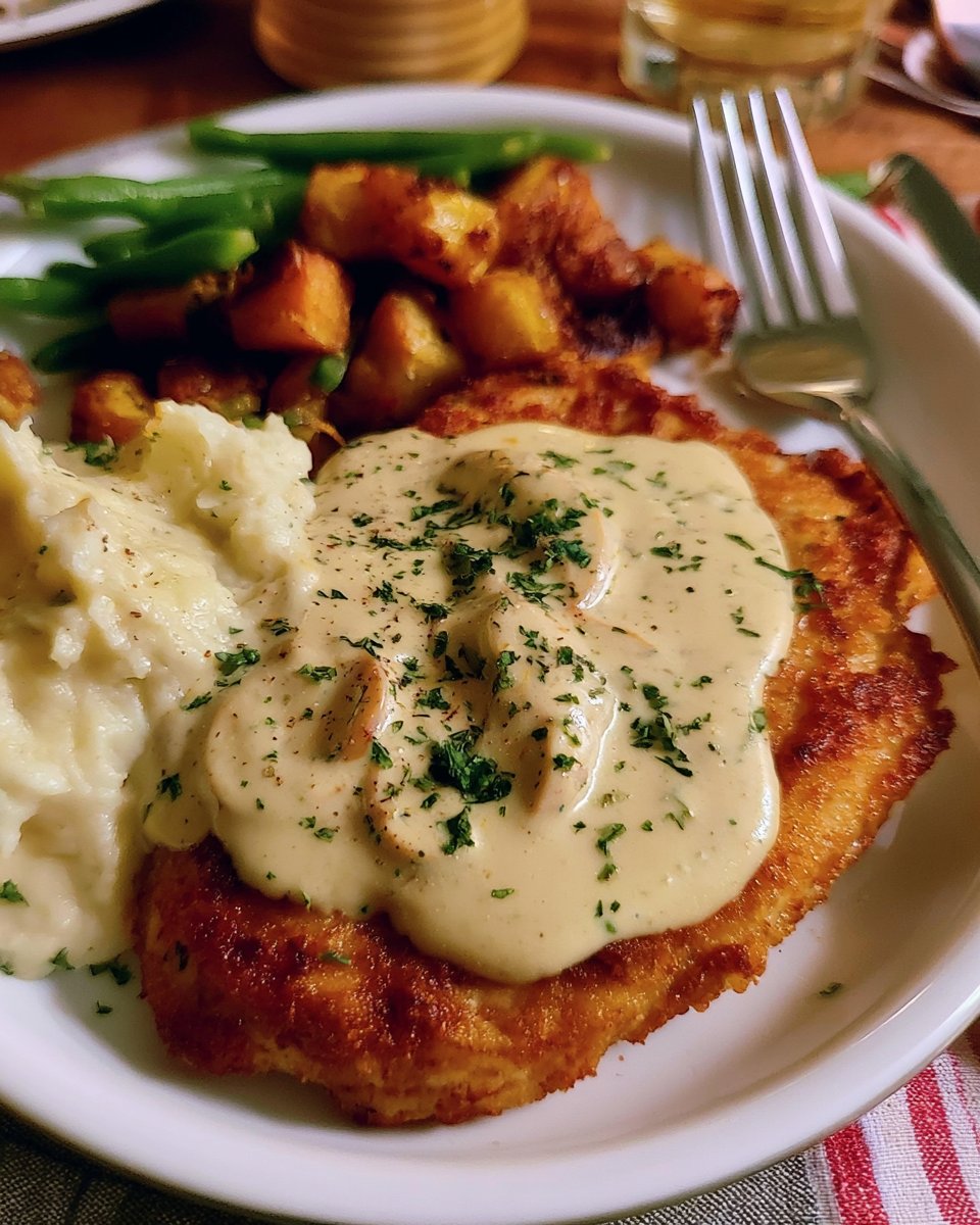 Creamy Chicken Schnitzel with Sauce Recipe