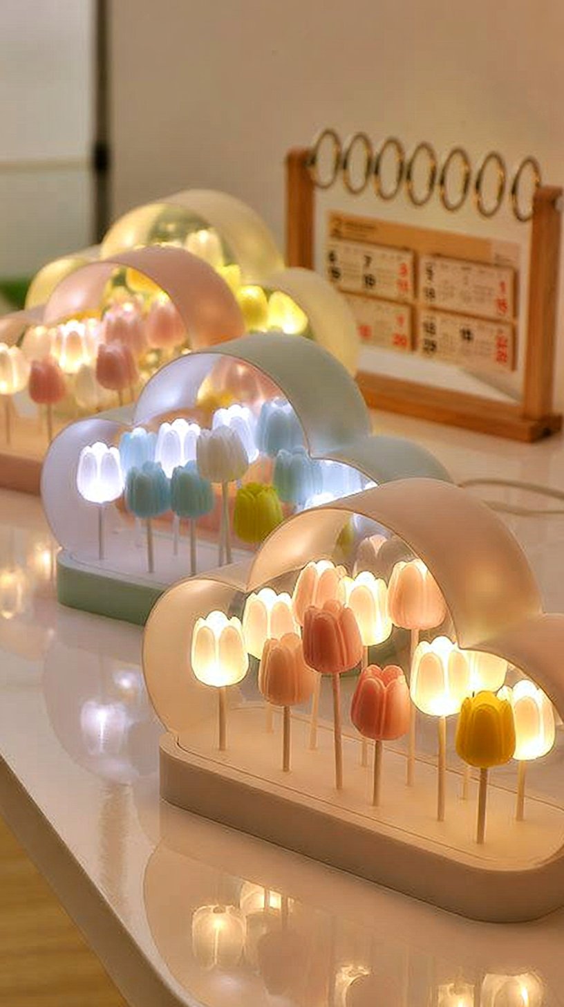 Tulip Night Light Mirror Cloud Lights DIY, Simulation Flower Decorative Night Lamp, Living Room Decor Table Lamp, Gift for Girls, Atmosphere Decoration Desk Ornament 2026 - $17.99