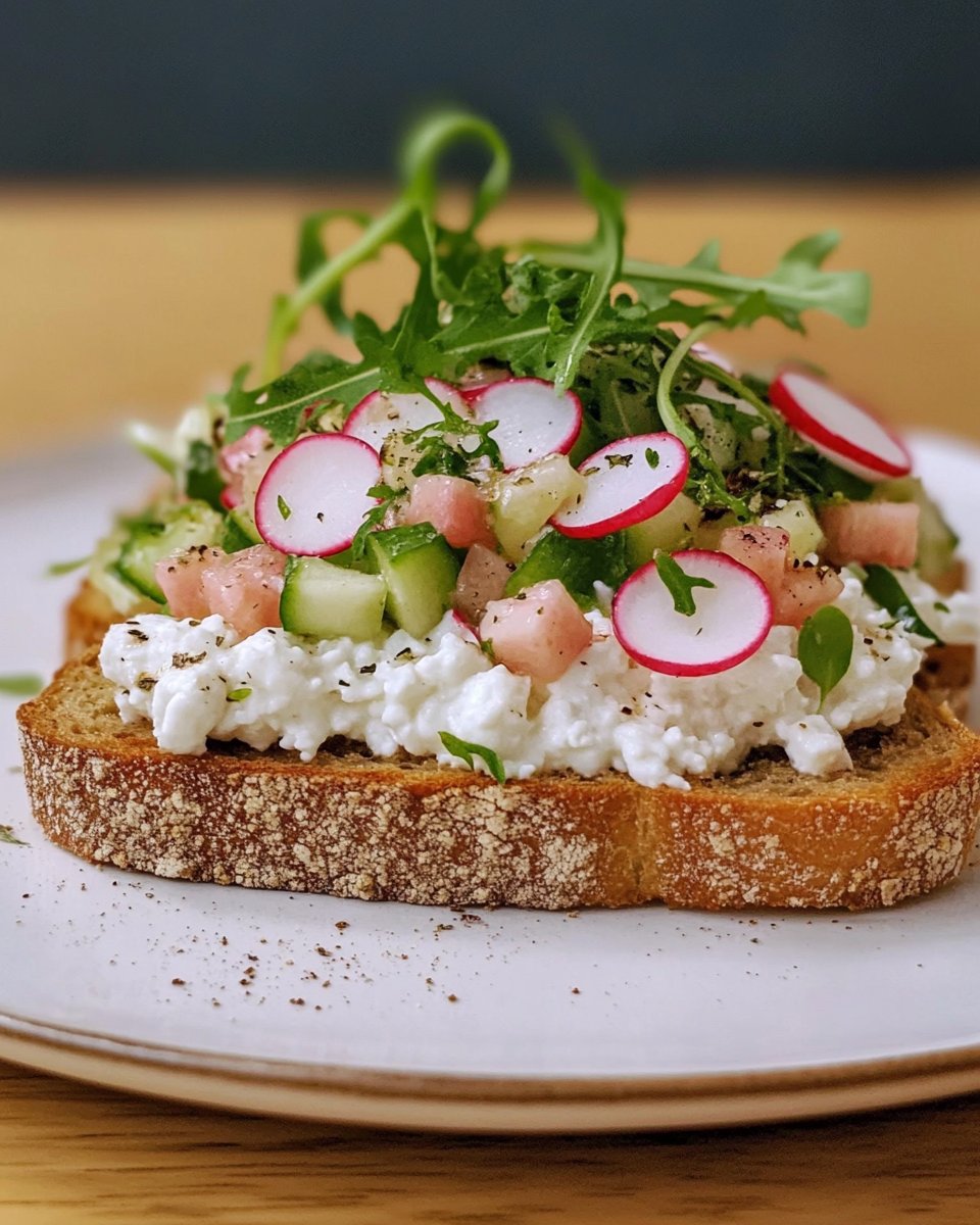 Braunes Brot mit Quark und Radieschensalat
