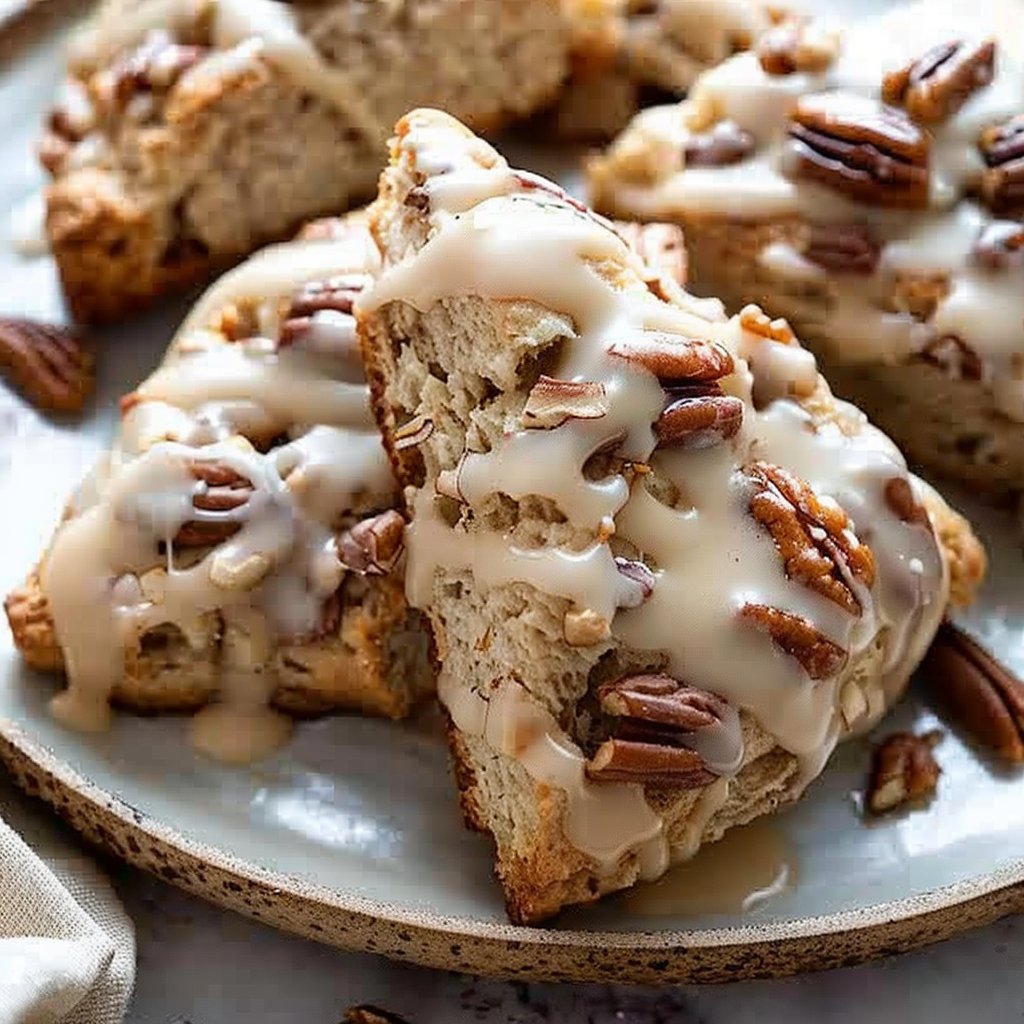 Maple Pecan Glazed Scones