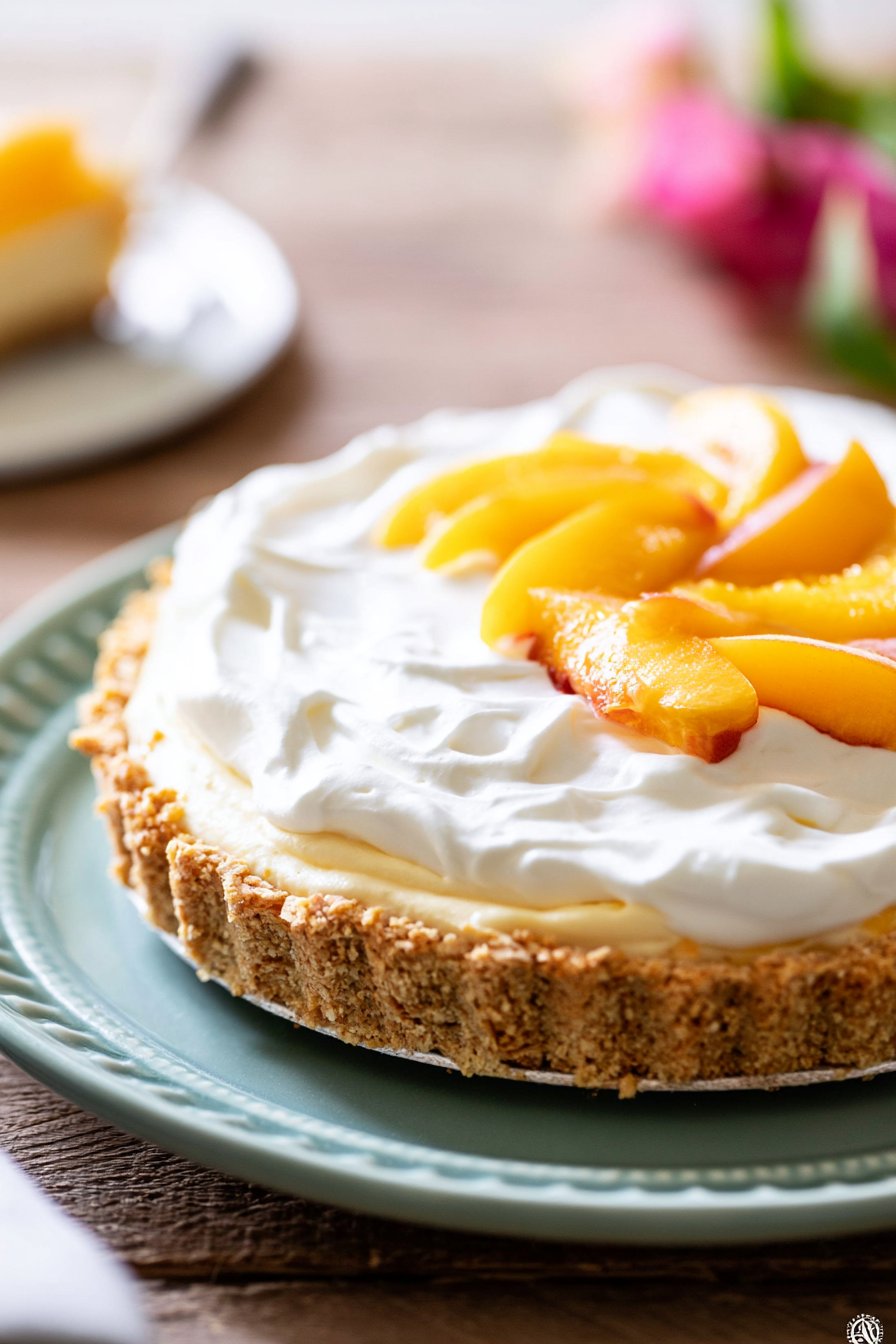 No Bake Peach Cream Pie