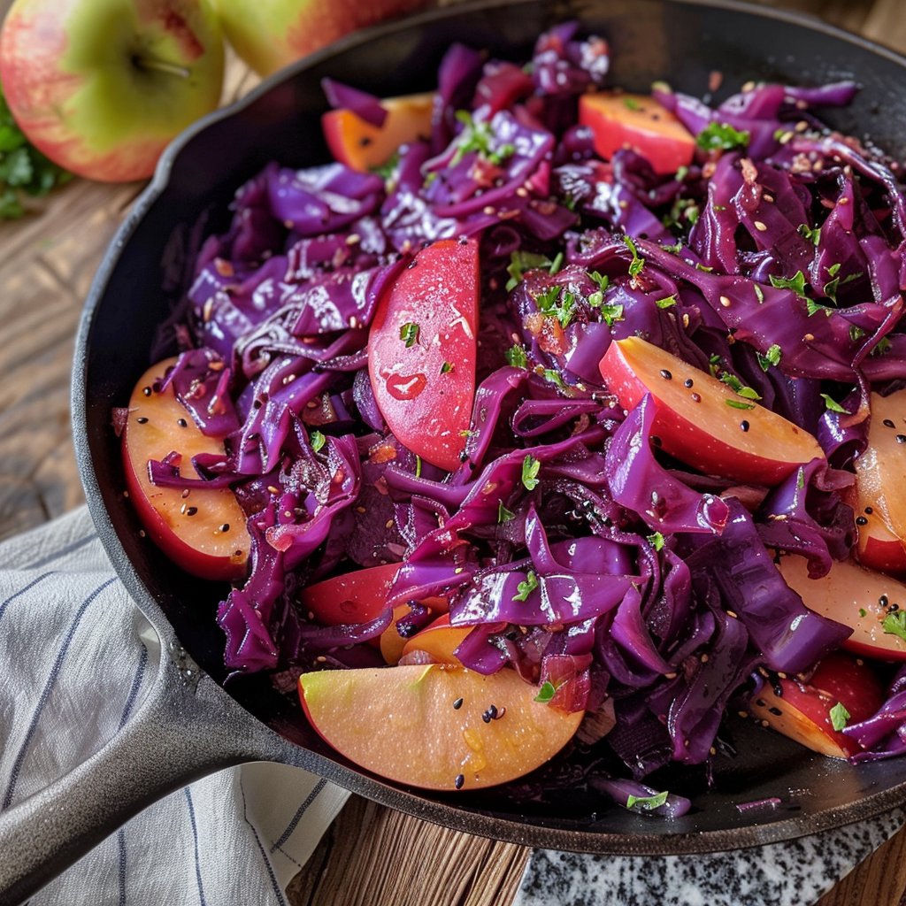 Sweet and Sour Red Cabbage with Apples