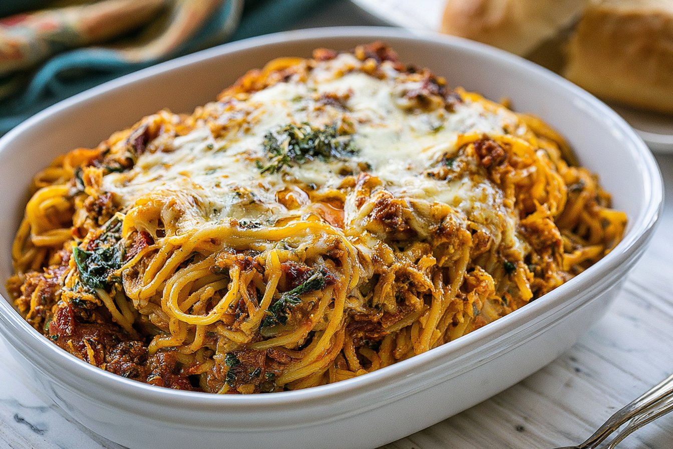 Tuscan Spaghetti Casserole