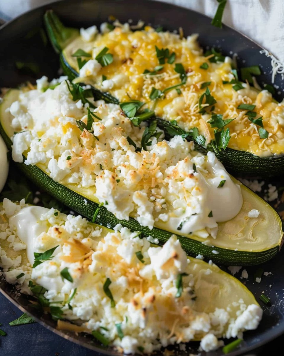 Feta Cheese Stuffed Zucchini