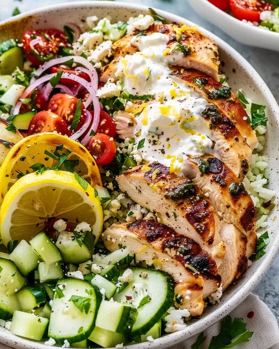 Lemon Herb Greek Chicken Bowls
