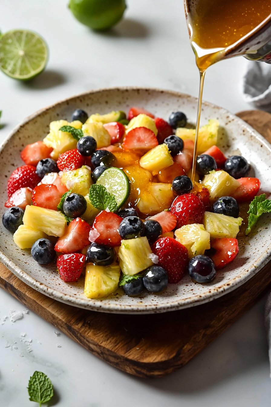 Fruit Salad with Honey Lime Dressing