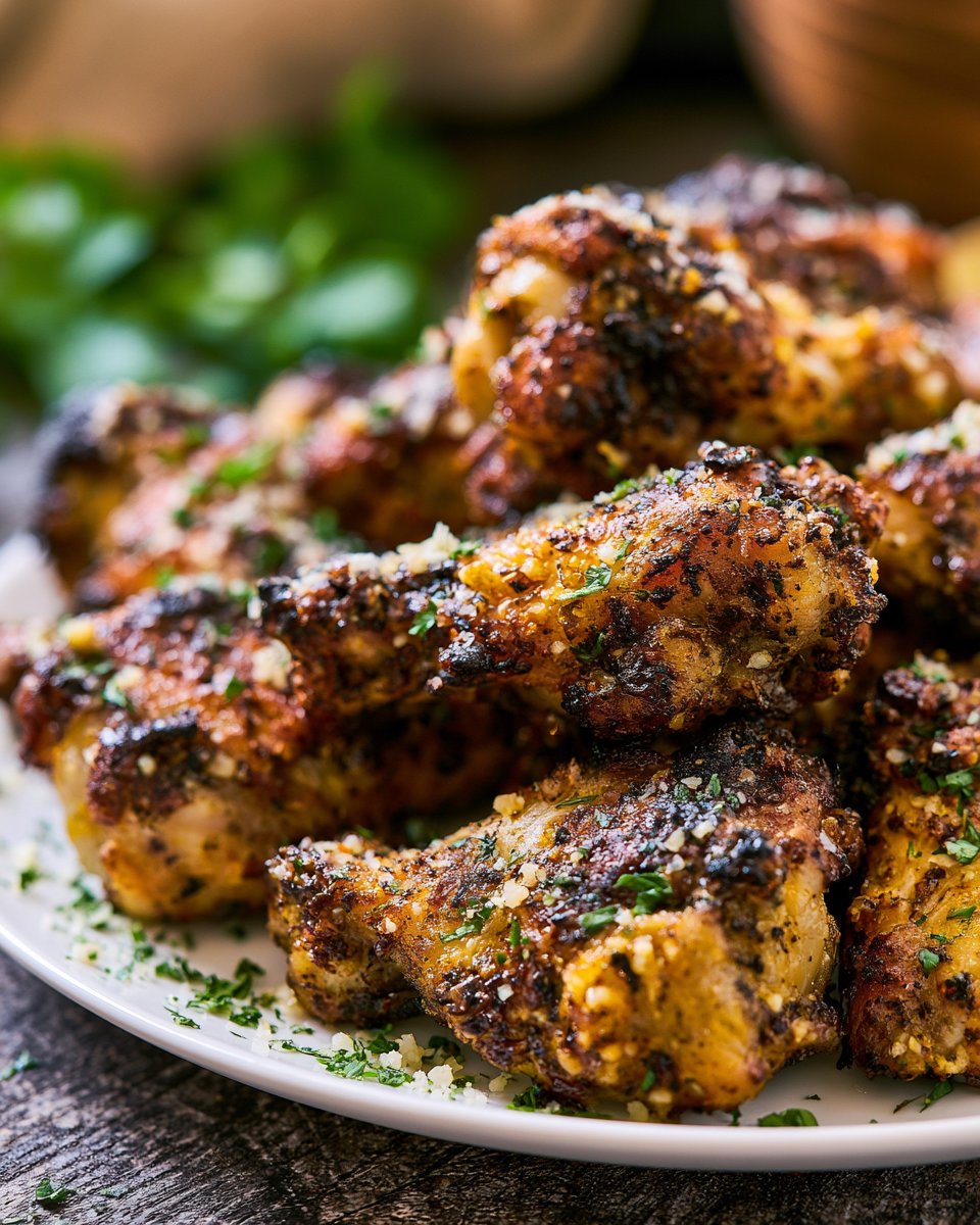 Grilled Garlic Parmesan Chicken Wings